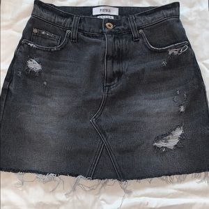 Black denim skirt